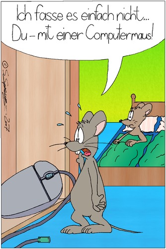 Cartoon: Wenn Mäuse fremdgehen (medium) by chaosartwork tagged maus,betrug,betrogen,fremd,gehen,fremdgegangen,computer,nager,ehe,paar,ehepaar,liebe,mann,frau,liebespaar