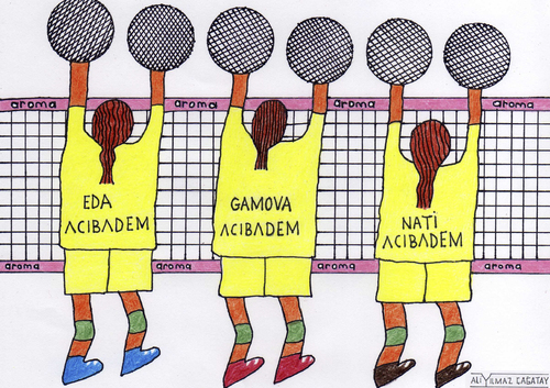 Cartoon: volleyball (medium) by aliylmz tagged volleyball,fb
