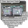 Cartoon: 2 Zimmer appartement komplex (small) by hans365 tagged wohnung,haus,urlaub,