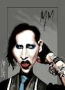 Cartoon: Marilyn Manson (small) by bpatric tagged cartoon,manson,music,rock,industrial,metal