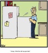 Cartoon: Good milk gone bad (small) by Tim Akin Ink tagged milk,kitchen,rotten,honey,bad,cartoon,comic,humor,funny