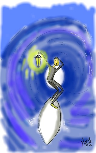 Cartoon: light at the end of the tunnel (medium) by loboloco tagged tunnel,surf,light,the