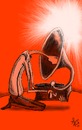 Cartoon: mergulhado na musica (small) by loboloco tagged music,grafonola
