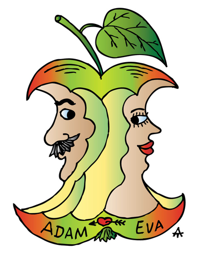 Cartoon: Adam and Eve (medium) by Alexei Talimonov tagged adam,eve