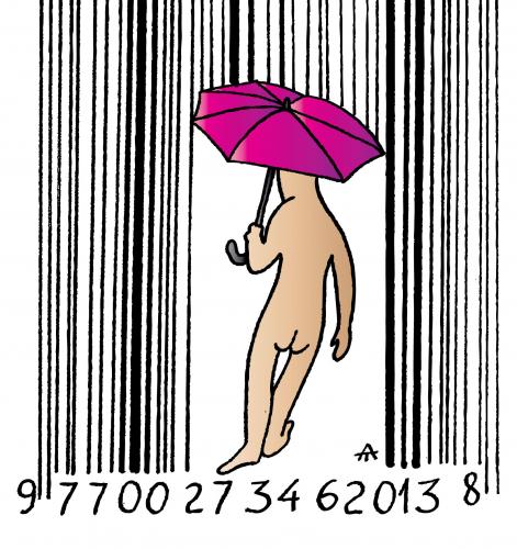 Cartoon: Barcode And Man (medium) by Alexei Talimonov tagged barcode