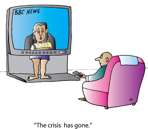 Cartoon: BBC News (medium) by Alexei Talimonov tagged bbc,news,financial,crisis