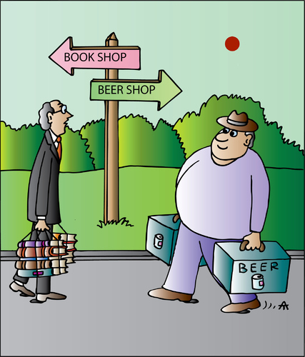Cartoon: Beer Shop (medium) by Alexei Talimonov tagged literature,books,beer