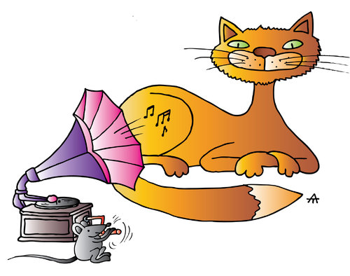 Cartoon: Cat and Mouse (medium) by Alexei Talimonov tagged cat,mouse