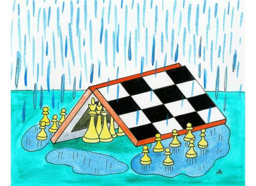 Cartoon: Chess (medium) by Alexei Talimonov tagged chess,rain