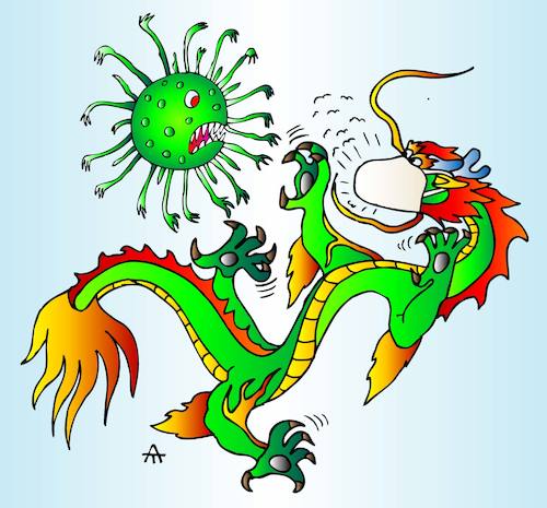 Cartoon: China (medium) by Alexei Talimonov tagged virus