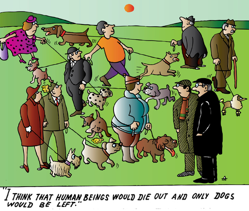 Cartoon: Dogs and People (medium) by Alexei Talimonov tagged dogs,pets,people