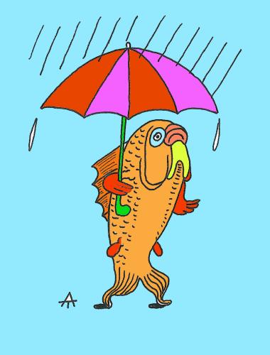 Cartoon: Fish (medium) by Alexei Talimonov tagged fish,rain