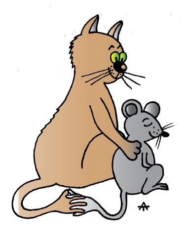 Cartoon: Friendship (medium) by Alexei Talimonov tagged cat,mouse,friendship,peace