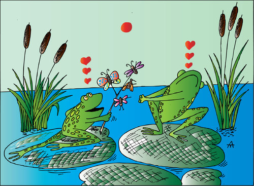 Cartoon: Frogs (medium) by Alexei Talimonov tagged frogs,love