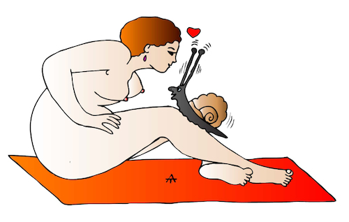 Cartoon: Girl and Snail (medium) by Alexei Talimonov tagged girl,snail