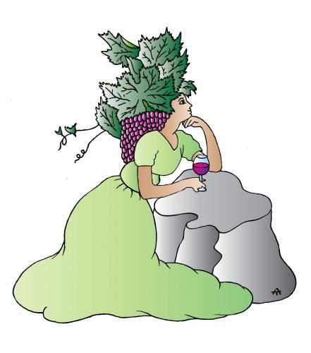 Cartoon: Goddess of Wine (medium) by Alexei Talimonov tagged goddess,wine