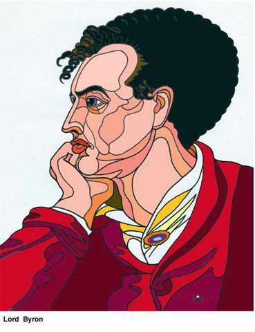 Cartoon: Lord Byron (medium) by Alexei Talimonov tagged author,literature,books,lord,byron