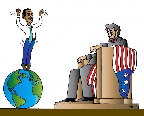 Cartoon: Obama (medium) by Alexei Talimonov tagged obama,lincoln,usa