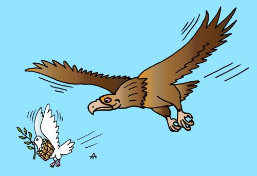 Cartoon: Orel i golub mira (medium) by Alexei Talimonov tagged war,peace,terror,