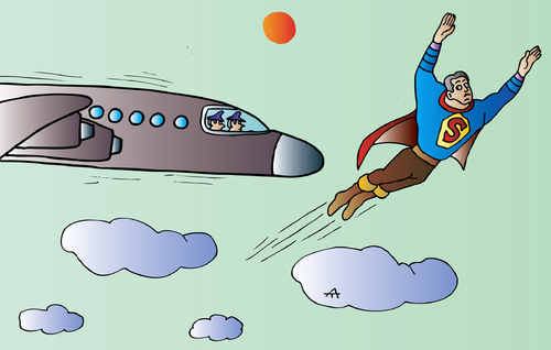 Cartoon: Plane (medium) by Alexei Talimonov tagged plane,superman