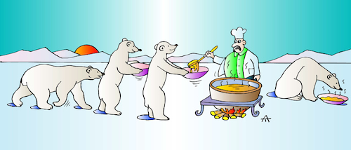 Cartoon: Polar bears (medium) by Alexei Talimonov tagged ecology