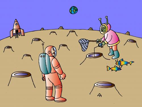 Cartoon: Rubak (medium) by Alexei Talimonov tagged fishing,planets,space