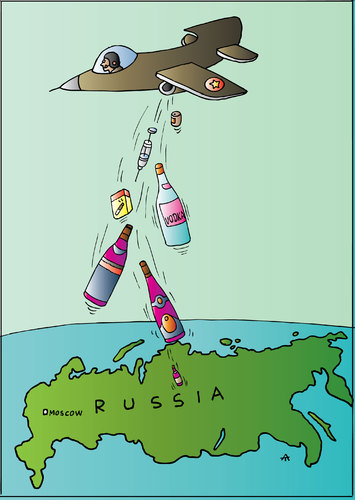 Cartoon: Russia (medium) by Alexei Talimonov tagged vodka,alcohol,drinking,russia