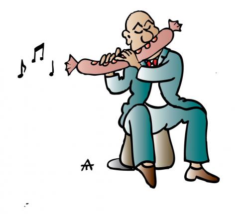 Cartoon: Sausage (medium) by Alexei Talimonov tagged sausage,music