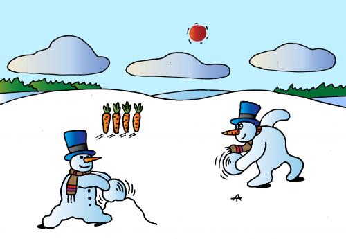 Cartoon: Snowmen (medium) by Alexei Talimonov tagged snowmen,climate,change