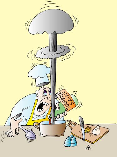 Cartoon: Surprise Sauce (medium) by Alexei Talimonov tagged nuclear,war