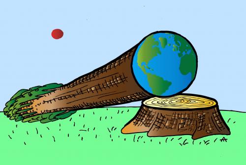 Cartoon: The Patron of Arts (medium) by Alexei Talimonov tagged nature,tree,world,deforest,environment