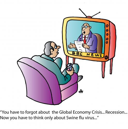 Cartoon: Think about... (medium) by Alexei Talimonov tagged swine,flu,virus