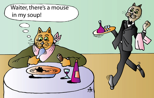 Cartoon: Waiter! (medium) by Alexei Talimonov tagged waiter,cat