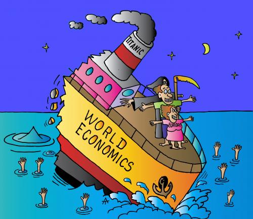 Cartoon: World Economics (medium) by Alexei Talimonov tagged world,economics,financial,crisis