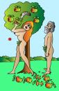 Cartoon: Adam And Eve (small) by Alexei Talimonov tagged adam,eve,paradise,eden,apple