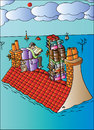 Cartoon: On the Roof (small) by Alexei Talimonov tagged books literature