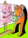 Cartoon: Robot Artist (small) by Alexei Talimonov tagged robot artist