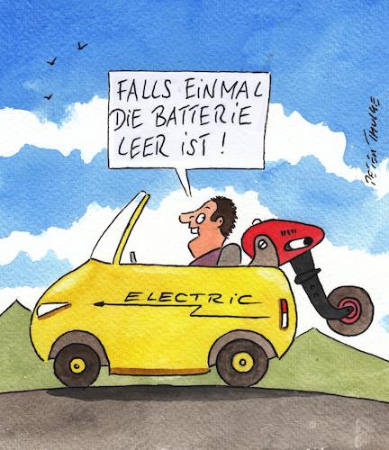 Cartoon: aussenborder (medium) by Peter Thulke tagged auto,batterie,auto,batterie