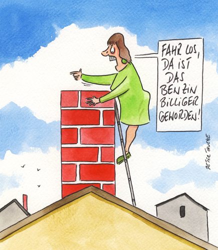 Cartoon: benzin billiger (medium) by Peter Thulke tagged benzinpreise,benzinpreise