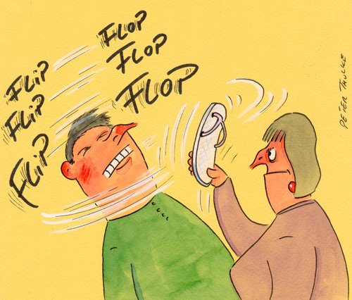Cartoon: flipflop (medium) by Peter Thulke tagged schuhe,ehe,schuhe,ehe