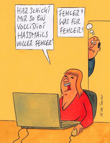 Cartoon: hassmail (medium) by Peter Thulke tagged hassmail,computer,ehe,hassmail,computer,ehe