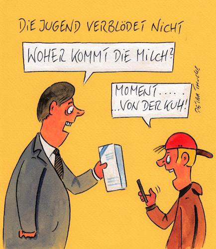 Cartoon: jugend (medium) by Peter Thulke tagged smartphone,smartphone