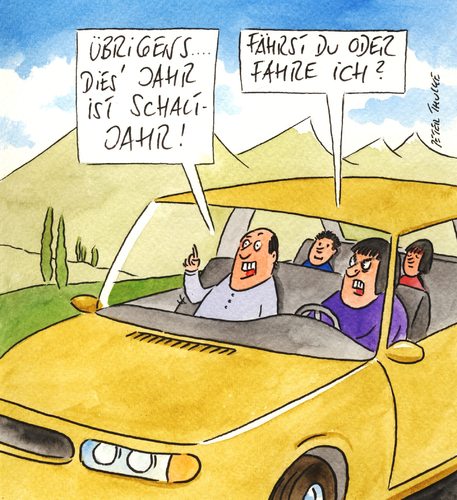 Cartoon: schaltjahr (medium) by Peter Thulke tagged schaltjahr,auto,schaltjahr,auto