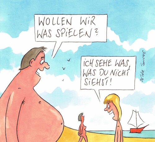 Cartoon: spiel (medium) by Peter Thulke tagged spiel,strand,sommer,spiel,strand,sommer