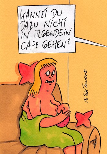 Cartoon: stillen (medium) by Peter Thulke tagged stillen,stillen