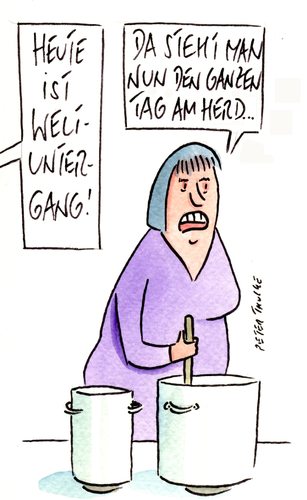 Cartoon: weltuntergang (medium) by Peter Thulke tagged weltuntergang,weltuntergang