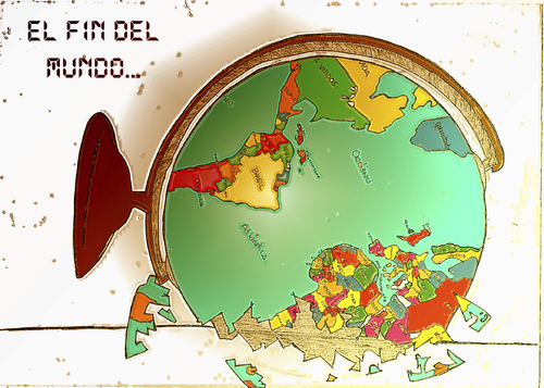 Cartoon: El fin del mundo (medium) by apestososa tagged mundo,fin