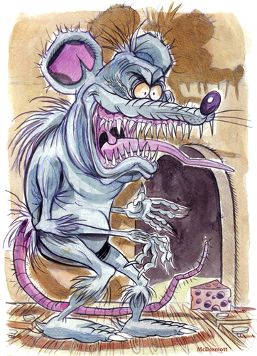 Cartoon: Rat (medium) by Cartoons and Illustrations by Jim McDermott tagged rat,scary,animals
