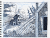 Cartoon: Cabin in the Woods (small) by Cartoons and Illustrations by Jim McDermott tagged ink,woods,sketchbook,cabin