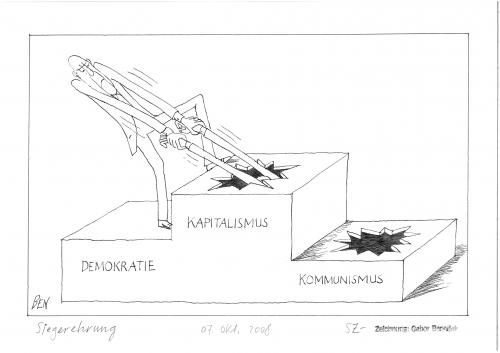 Cartoon: Siegerehrung (medium) by Gabor Benedek tagged kapitalism